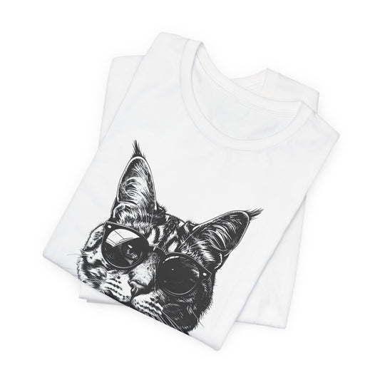 Cool Cat T-Shirt – Smoking Cat with Sunglasses Unisex T-Shirt