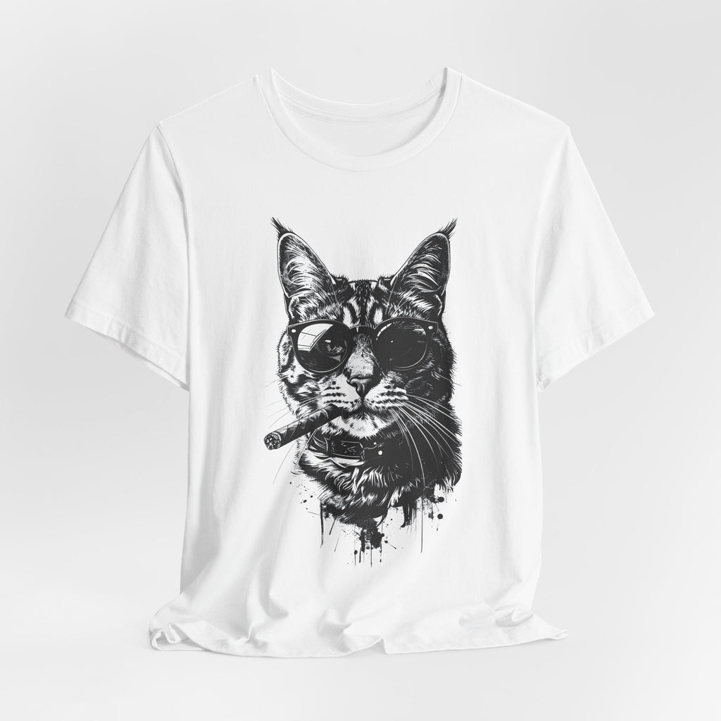 Cool Cat T-Shirt – Smoking Cat with Sunglasses Unisex T-Shirt