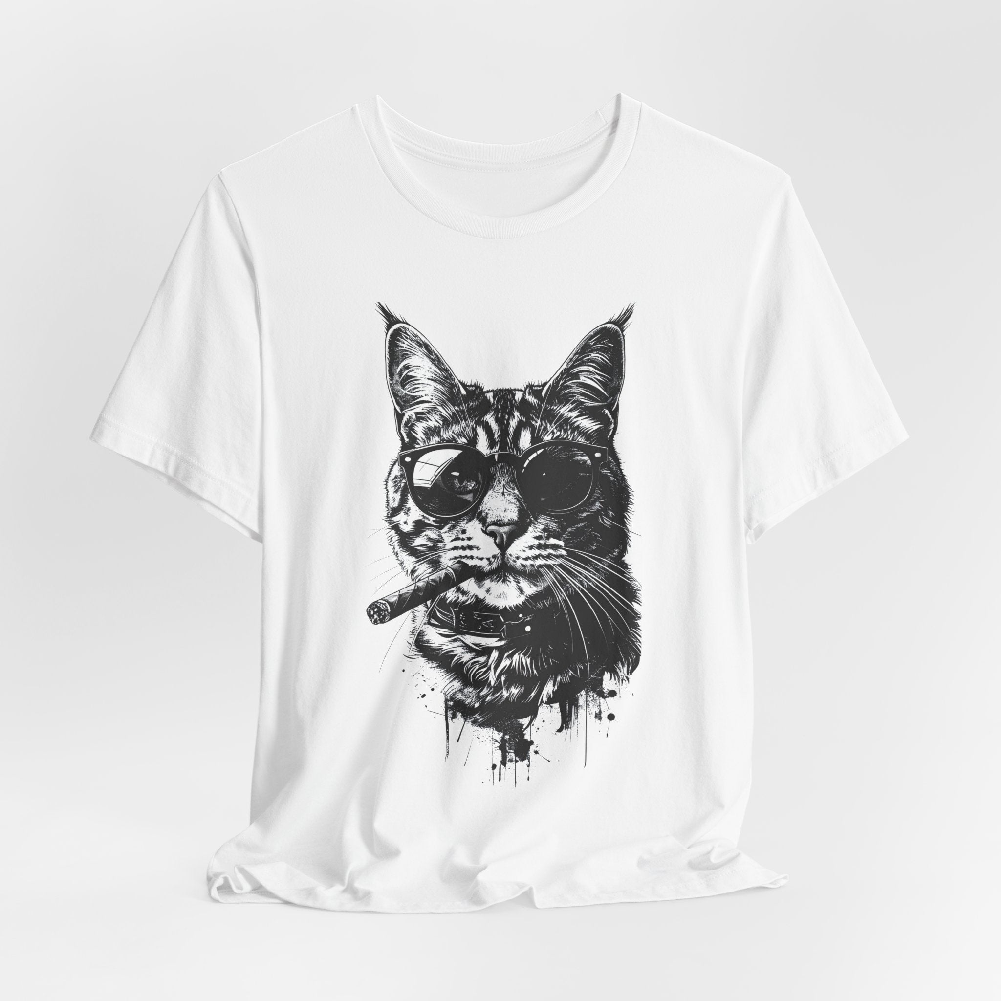 Cool Cat T-Shirt – Smoking Cat with Sunglasses Unisex T-Shirt