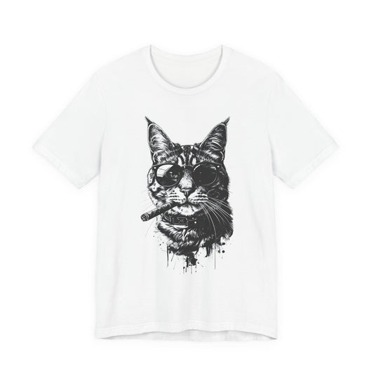 Cool Cat T-Shirt – Smoking Cat with Sunglasses Unisex T-Shirt