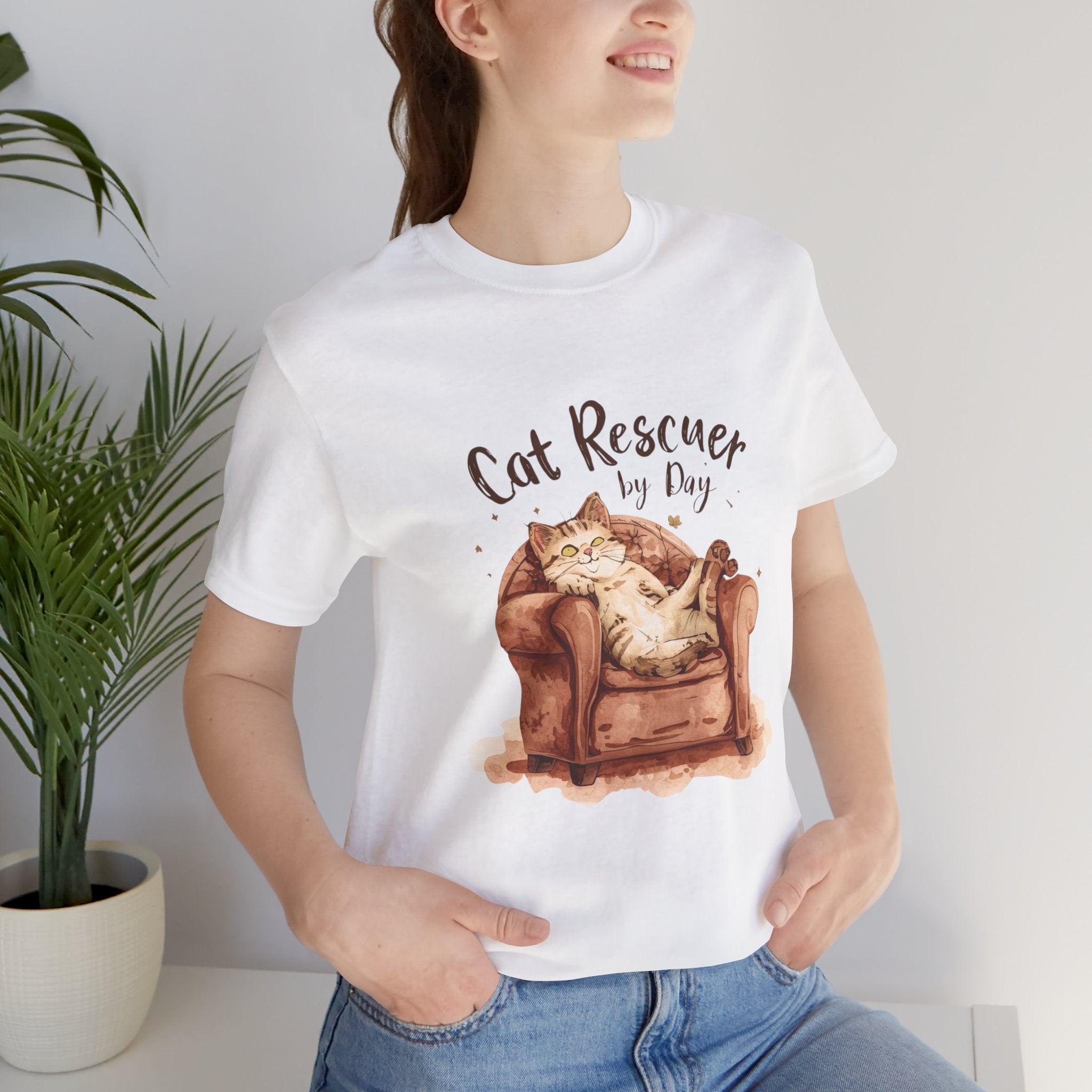Cat Rescuer by Day, Cuddler by Night Unisex T-Shirt