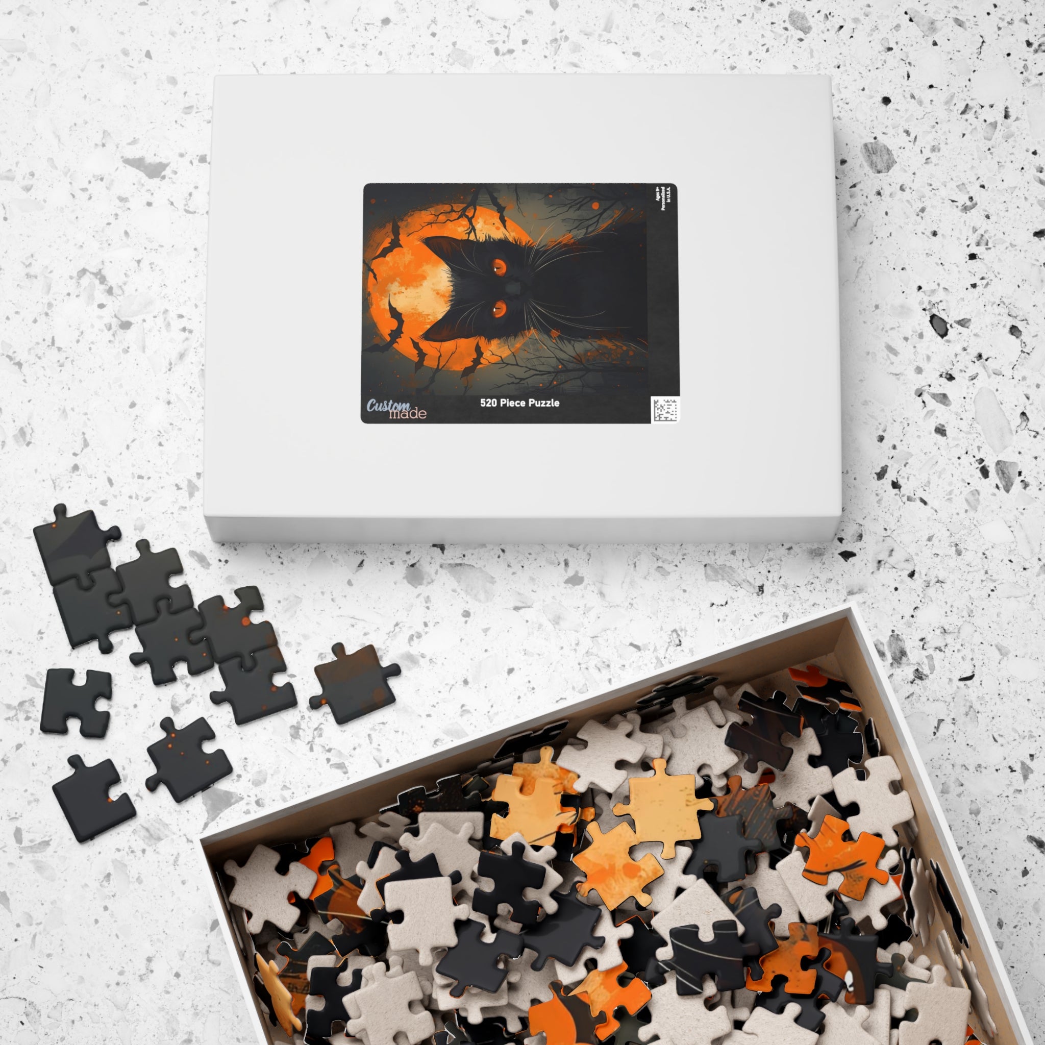 Spooky Black Cat Halloween Puzzle