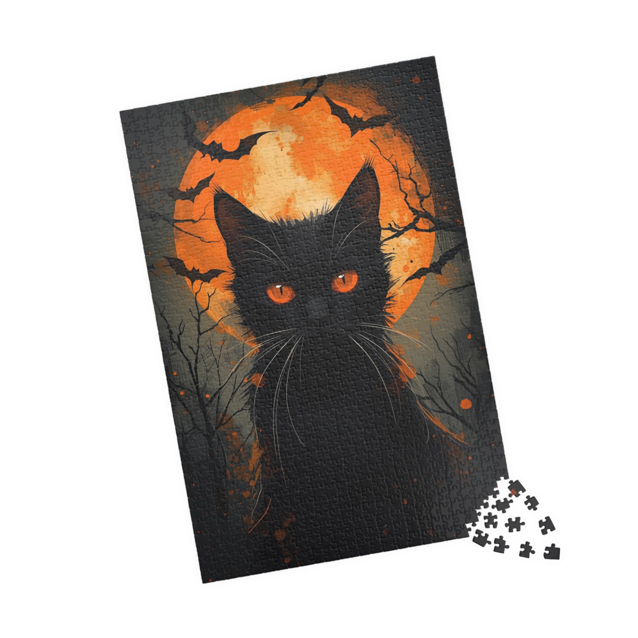 Spooky Black Cat Halloween Puzzle