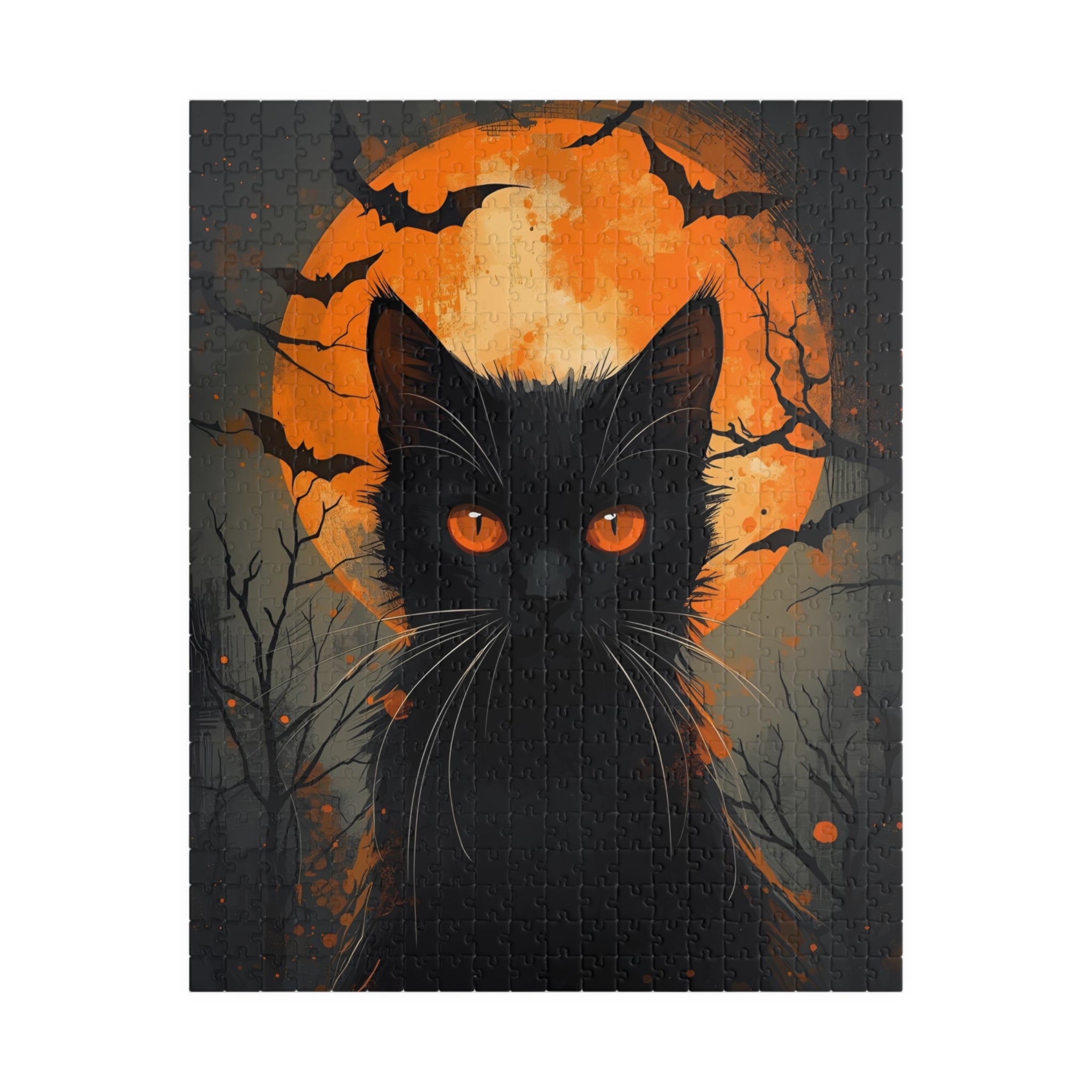 Spooky Black Cat Halloween Puzzle