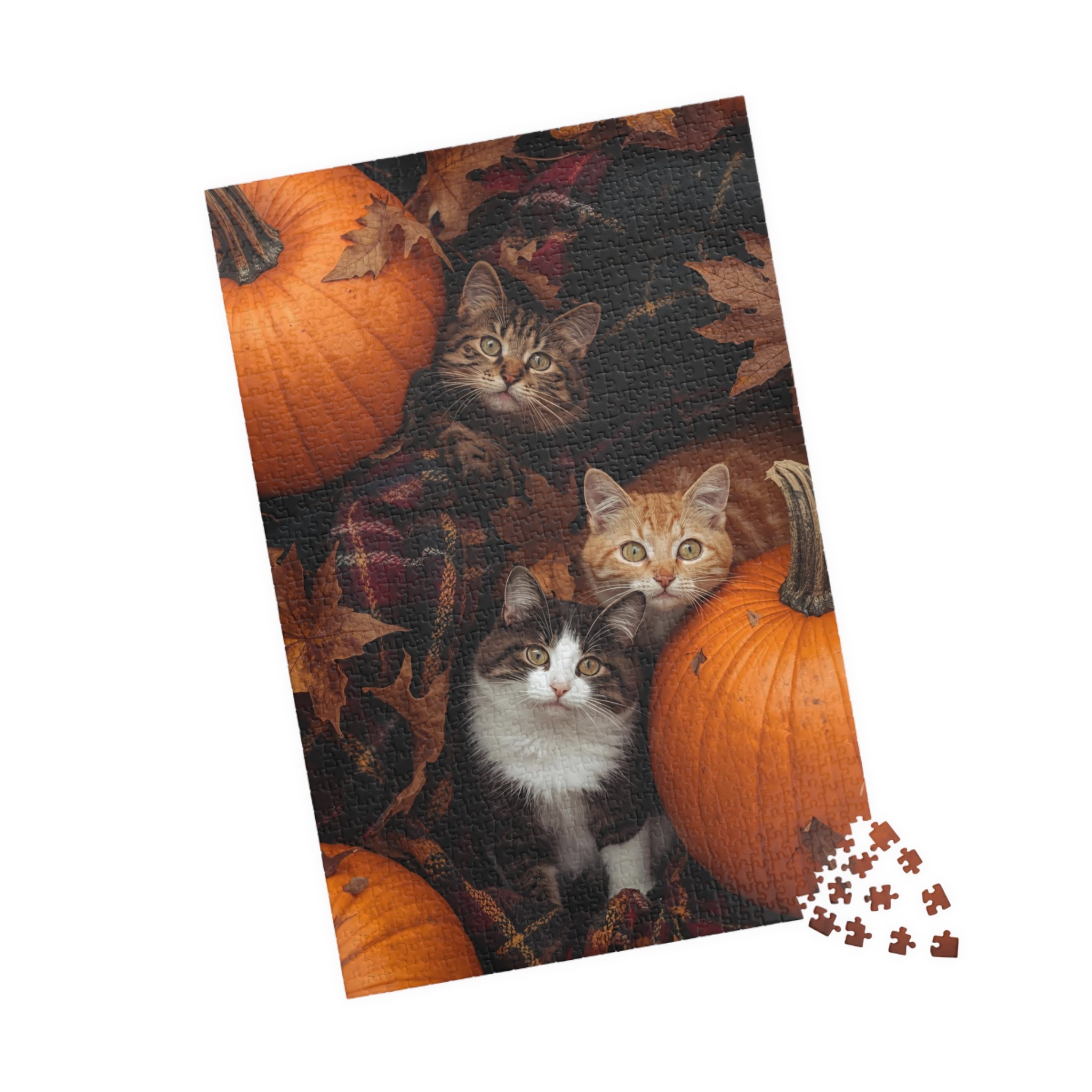 Pumpkin Patch Cats Puzzle – Fall Cat Jigsaw for Autumn Lovers