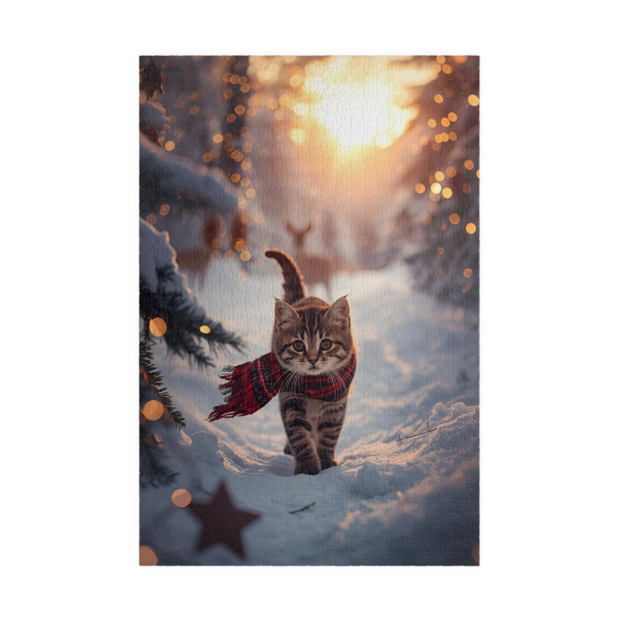 Cozy Winter Cat Puzzle – Holiday Cat Jigsaw for Cat Lovers
