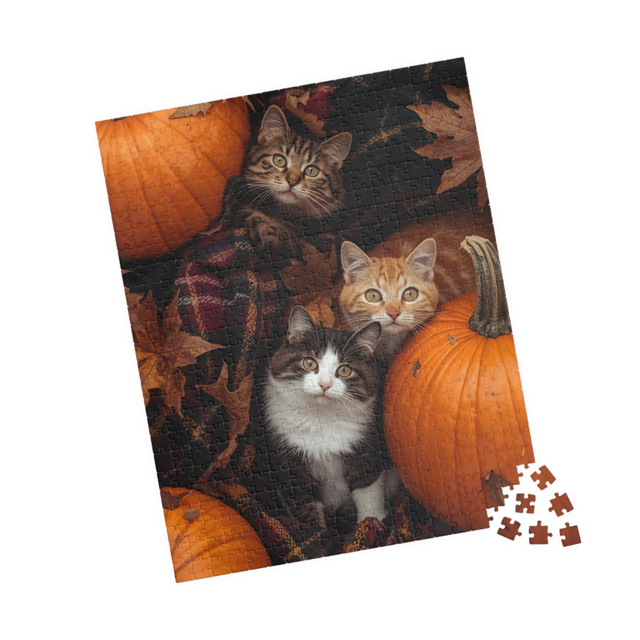 Pumpkin Patch Cats Puzzle – Fall Cat Jigsaw for Autumn Lovers