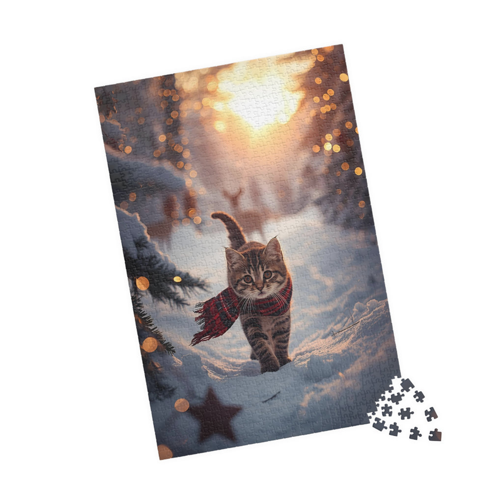 Cozy Winter Cat Puzzle – Holiday Cat Jigsaw for Cat Lovers