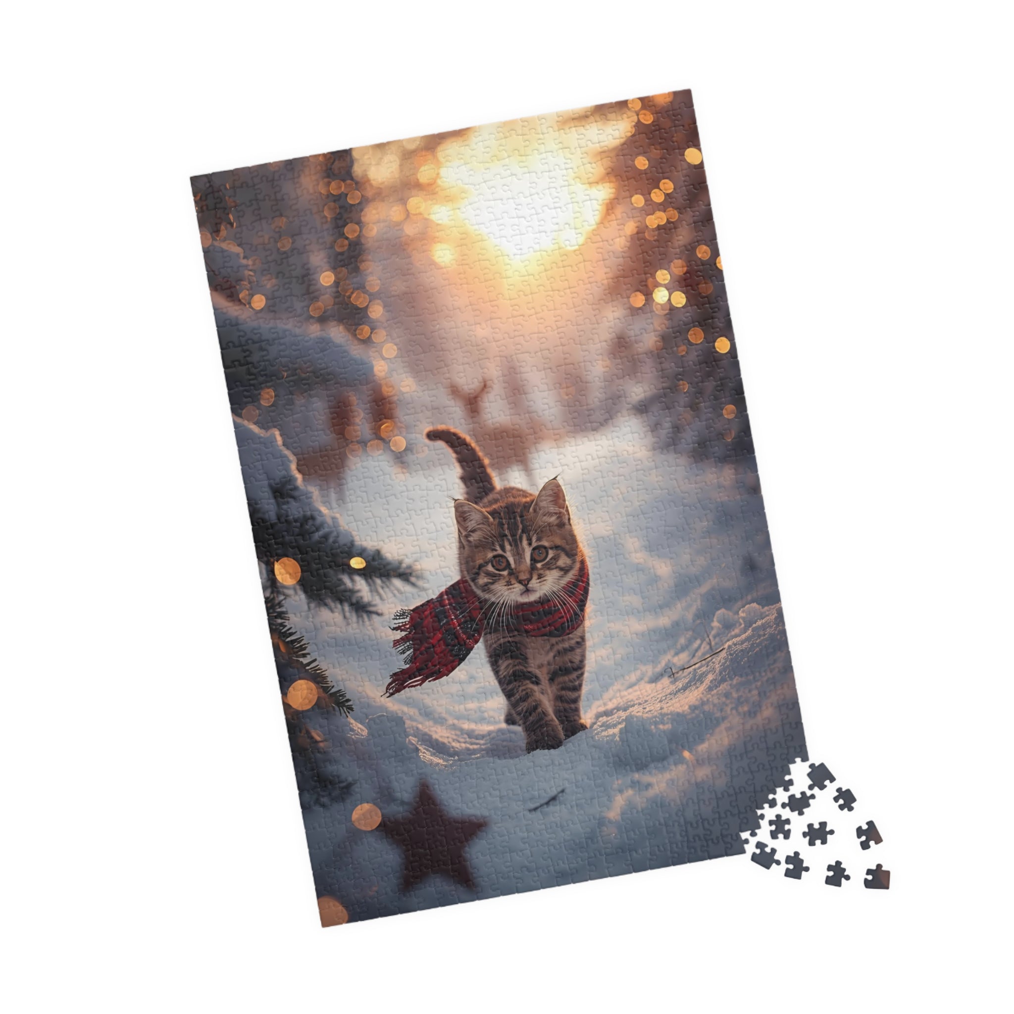 Cozy Winter Cat Puzzle – Holiday Cat Jigsaw for Cat Lovers