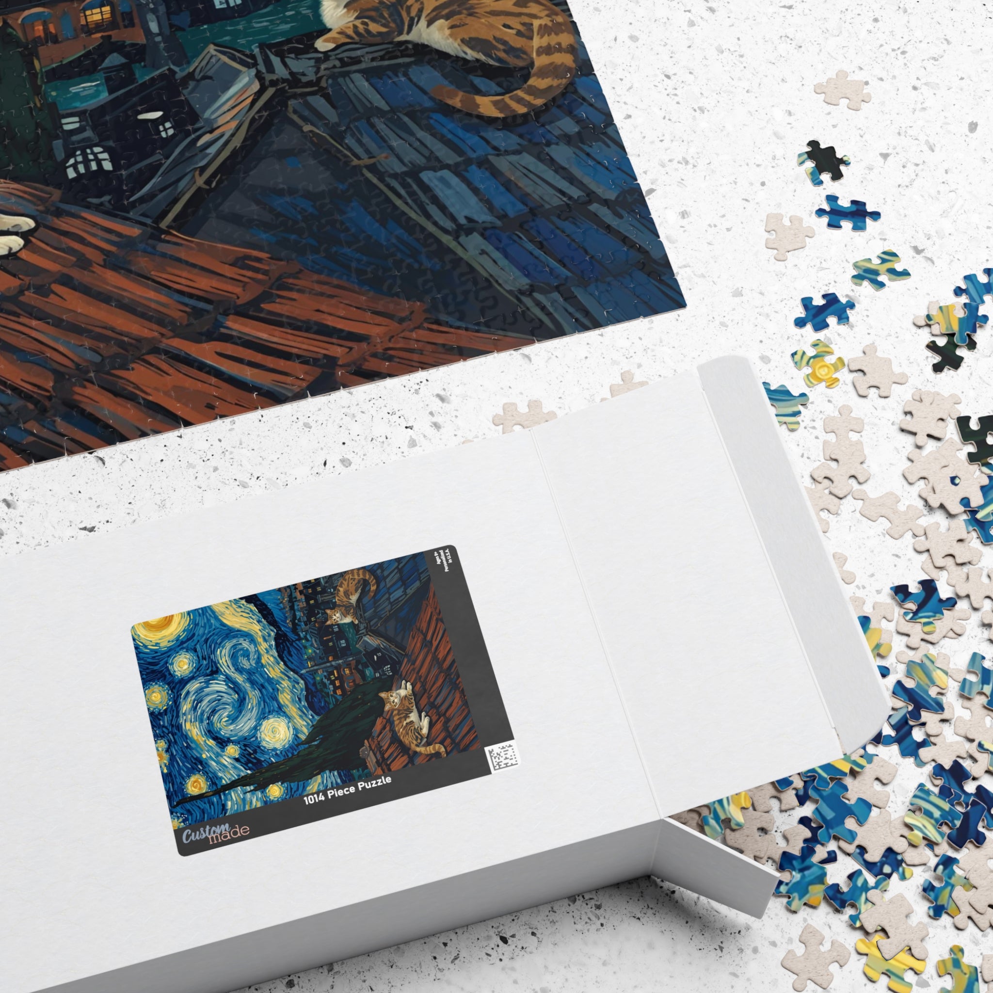 Starry Night Cats Puzzle – Van Gogh Inspired Cat Jigsaw