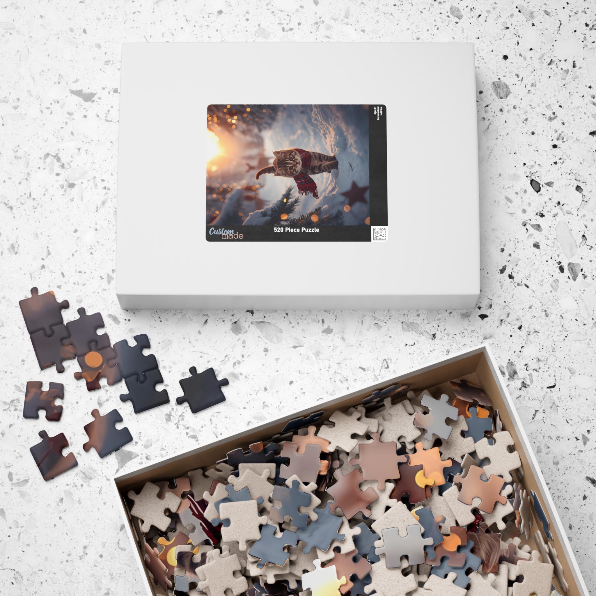 Cozy Winter Cat Puzzle – Holiday Cat Jigsaw for Cat Lovers