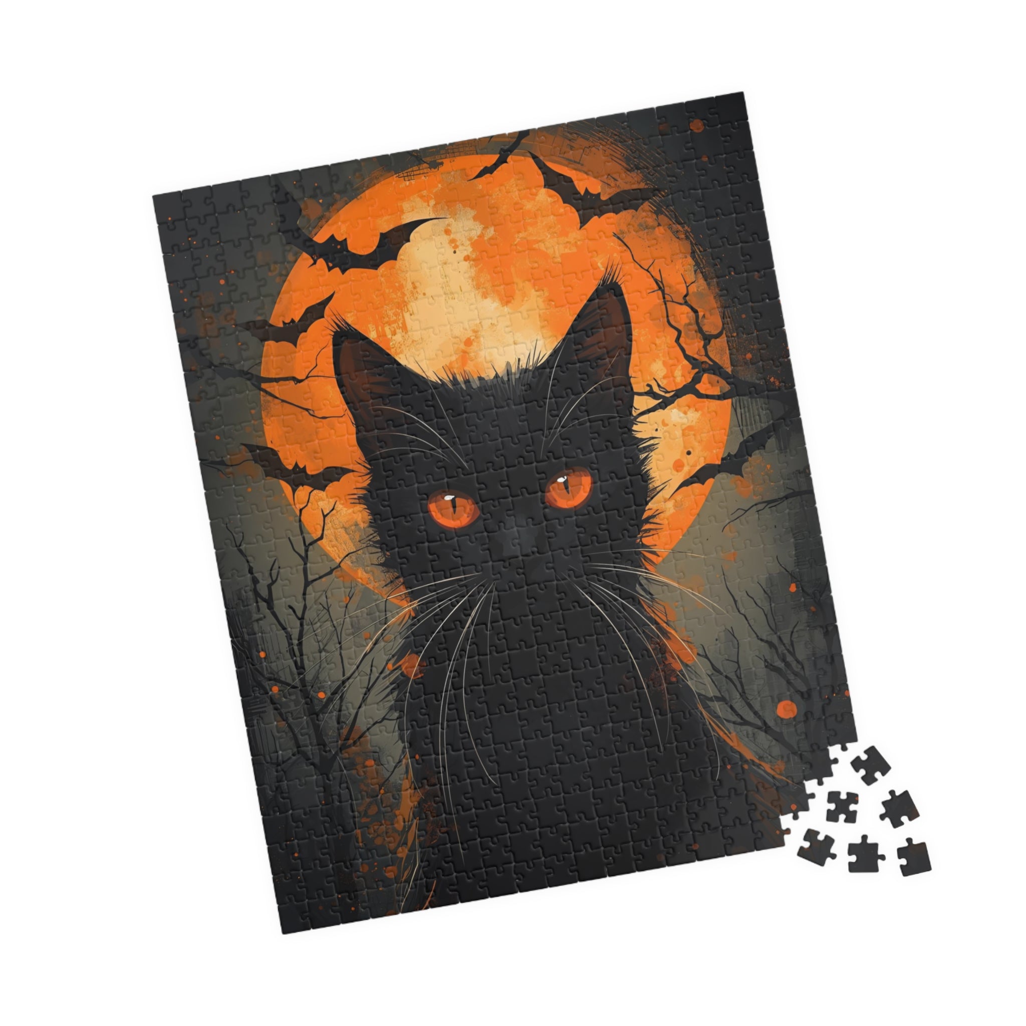 Spooky Black Cat Halloween Puzzle