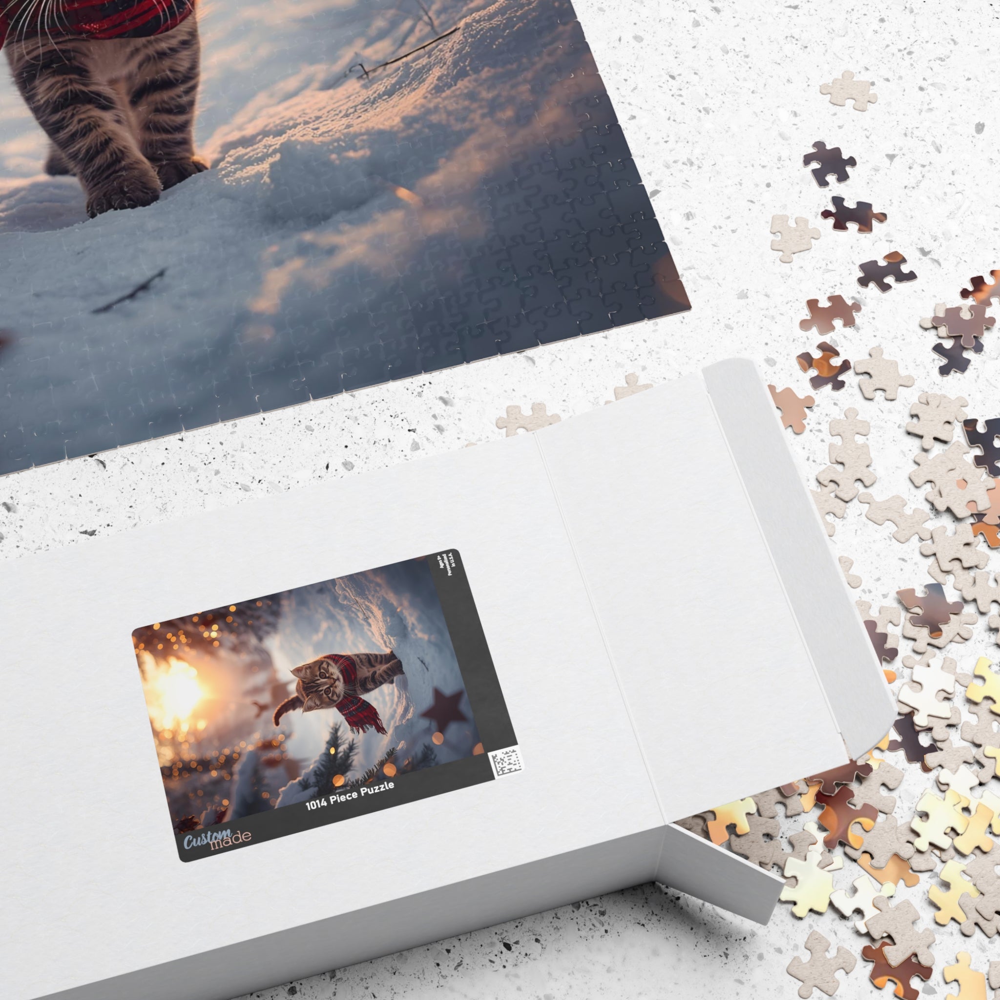 Cozy Winter Cat Puzzle – Holiday Cat Jigsaw for Cat Lovers
