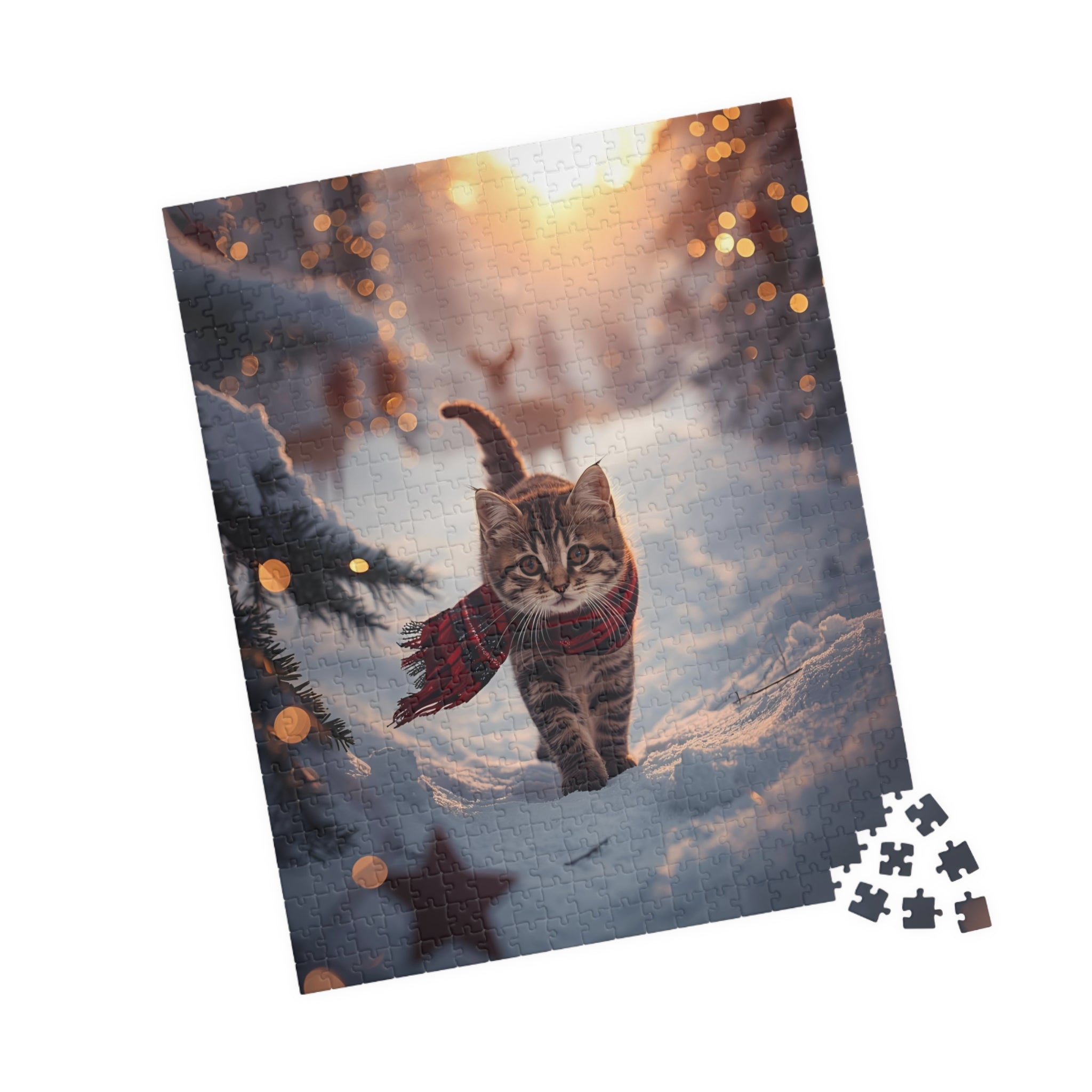Cozy Winter Cat Puzzle – Holiday Cat Jigsaw for Cat Lovers