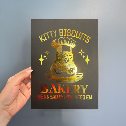 Kitty Biscuits Bakery - Handmade Foil Wall Art