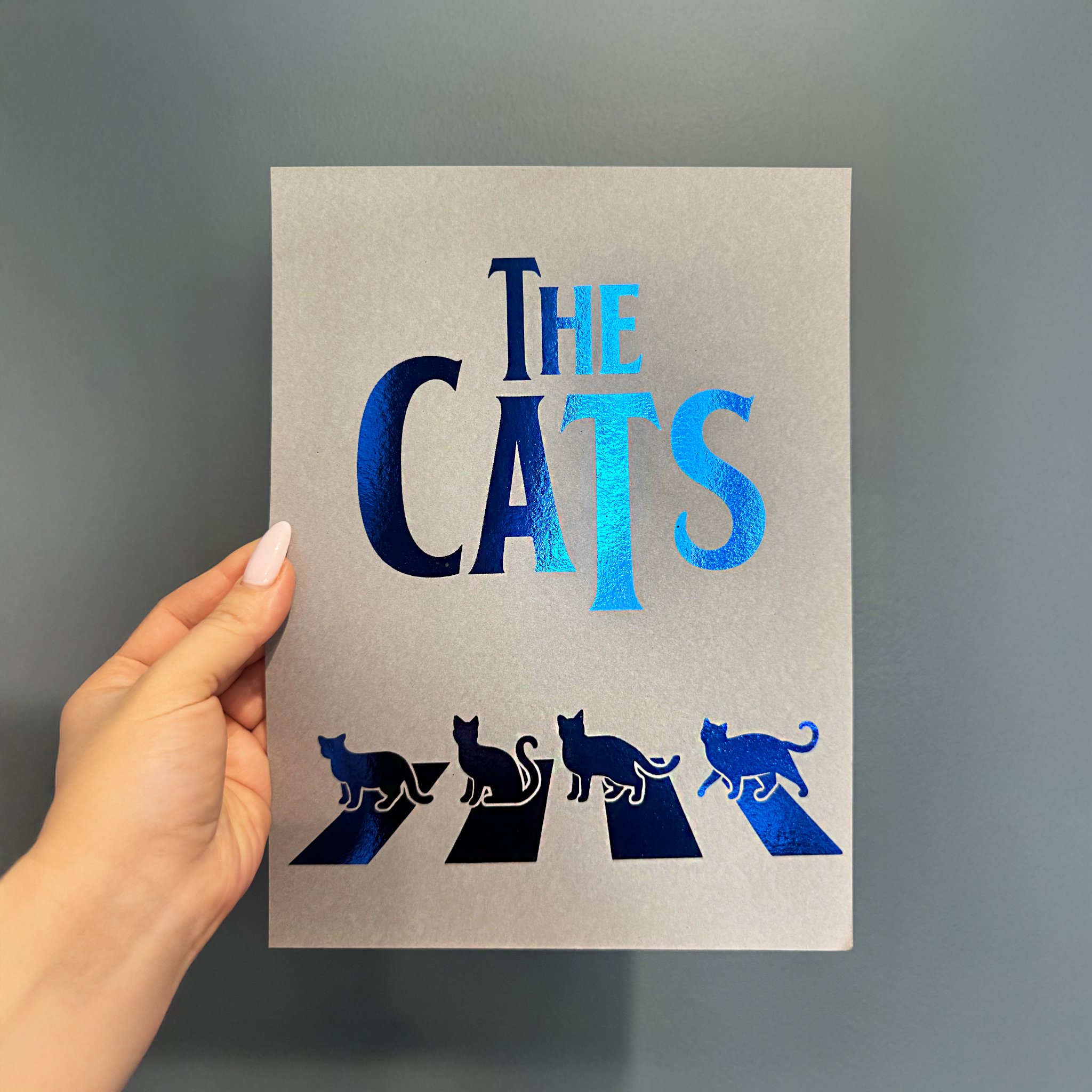 The Cats Abbey Road Foil Print - Handmade Foil Wall Art
