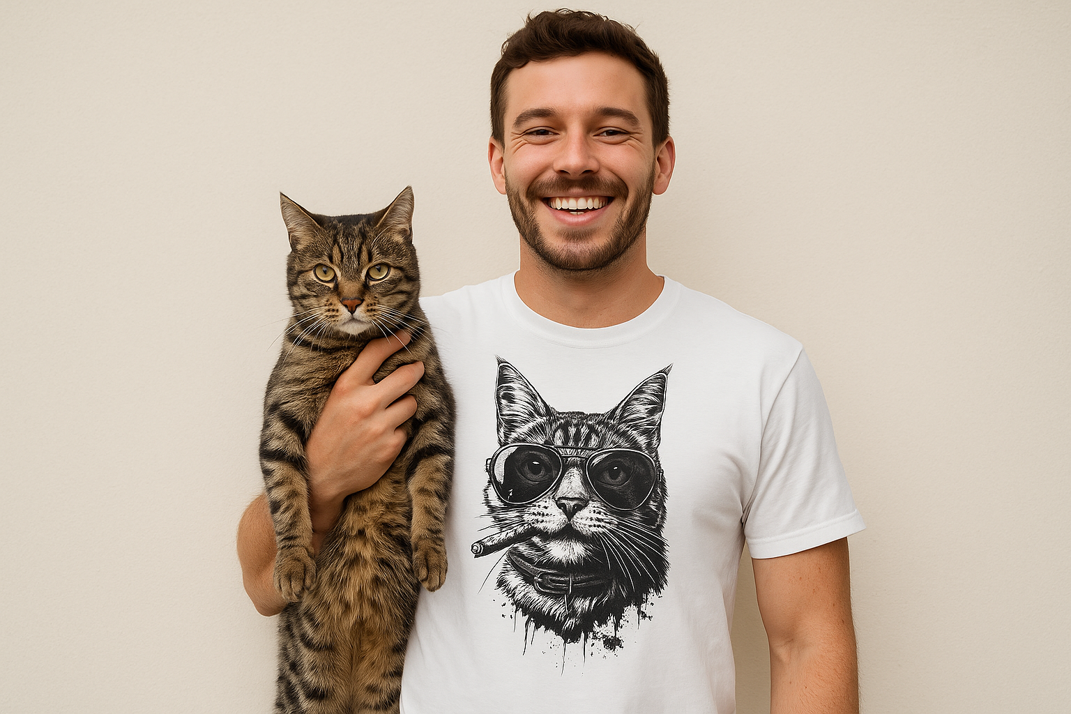 Cool Cat T-Shirt – Smoking Cat with Sunglasses Unisex T-Shirt