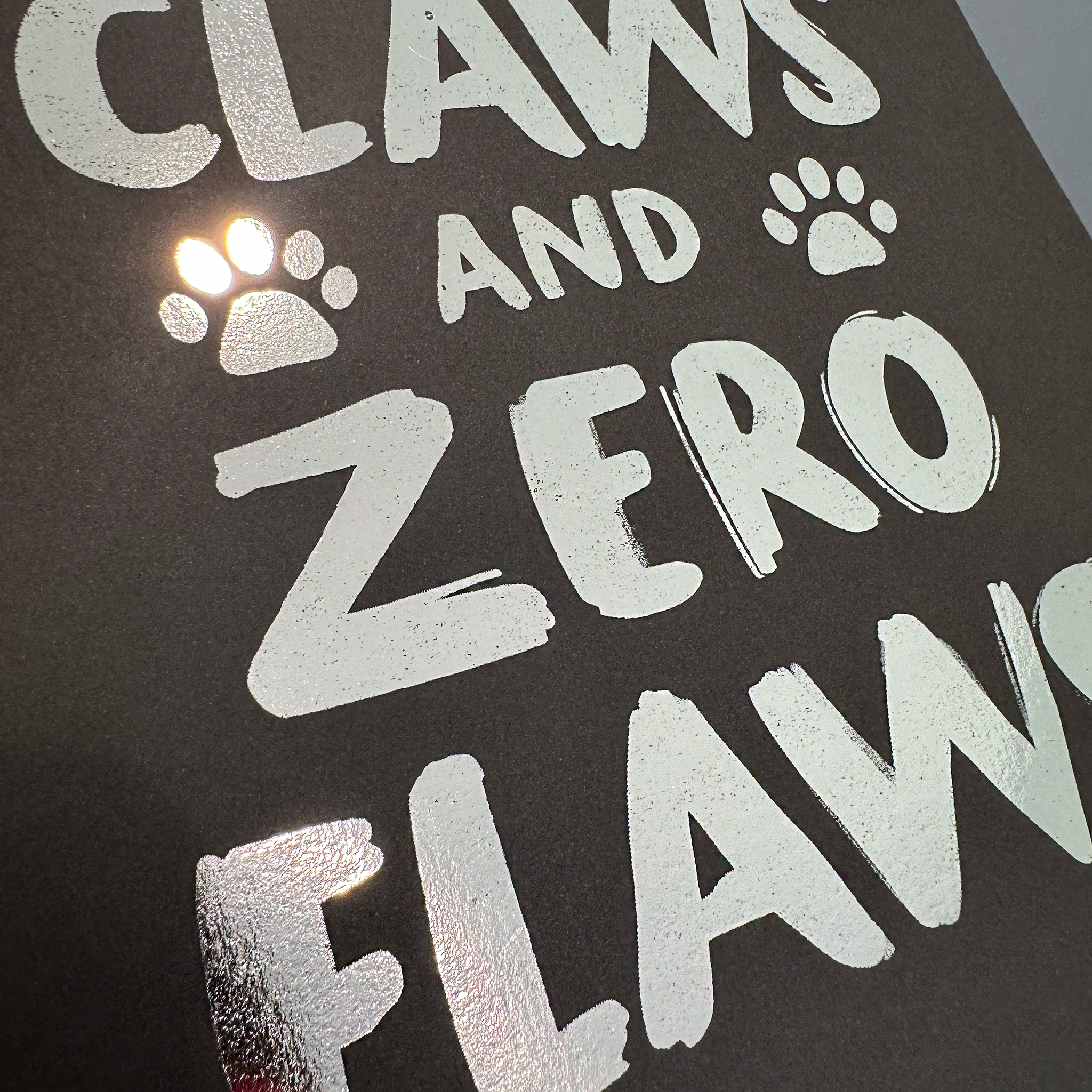 Paws Claws And Zero Flaws - Handmade Foil Wall Art