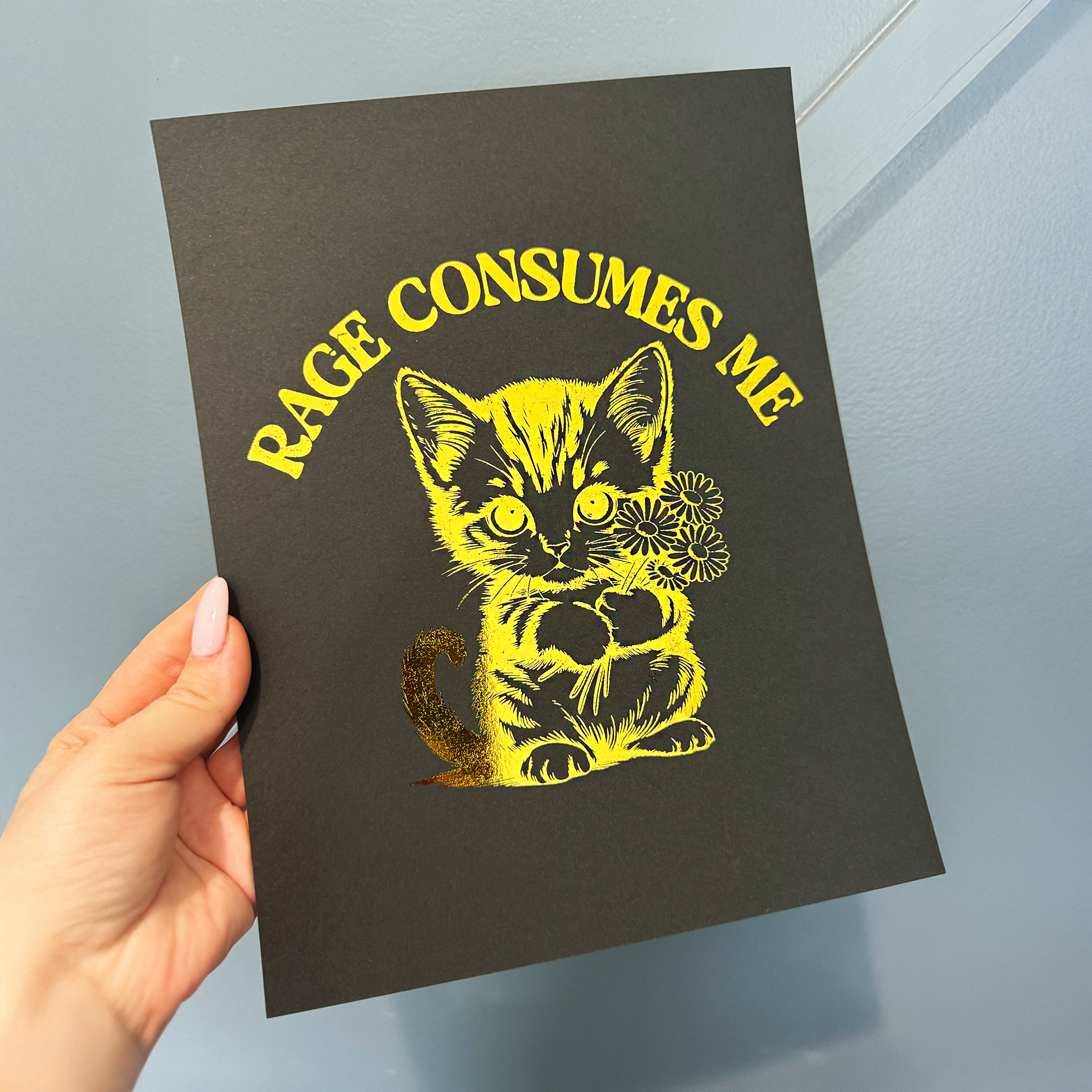 Rage Consumes Me - Handmade Foil Wall Art