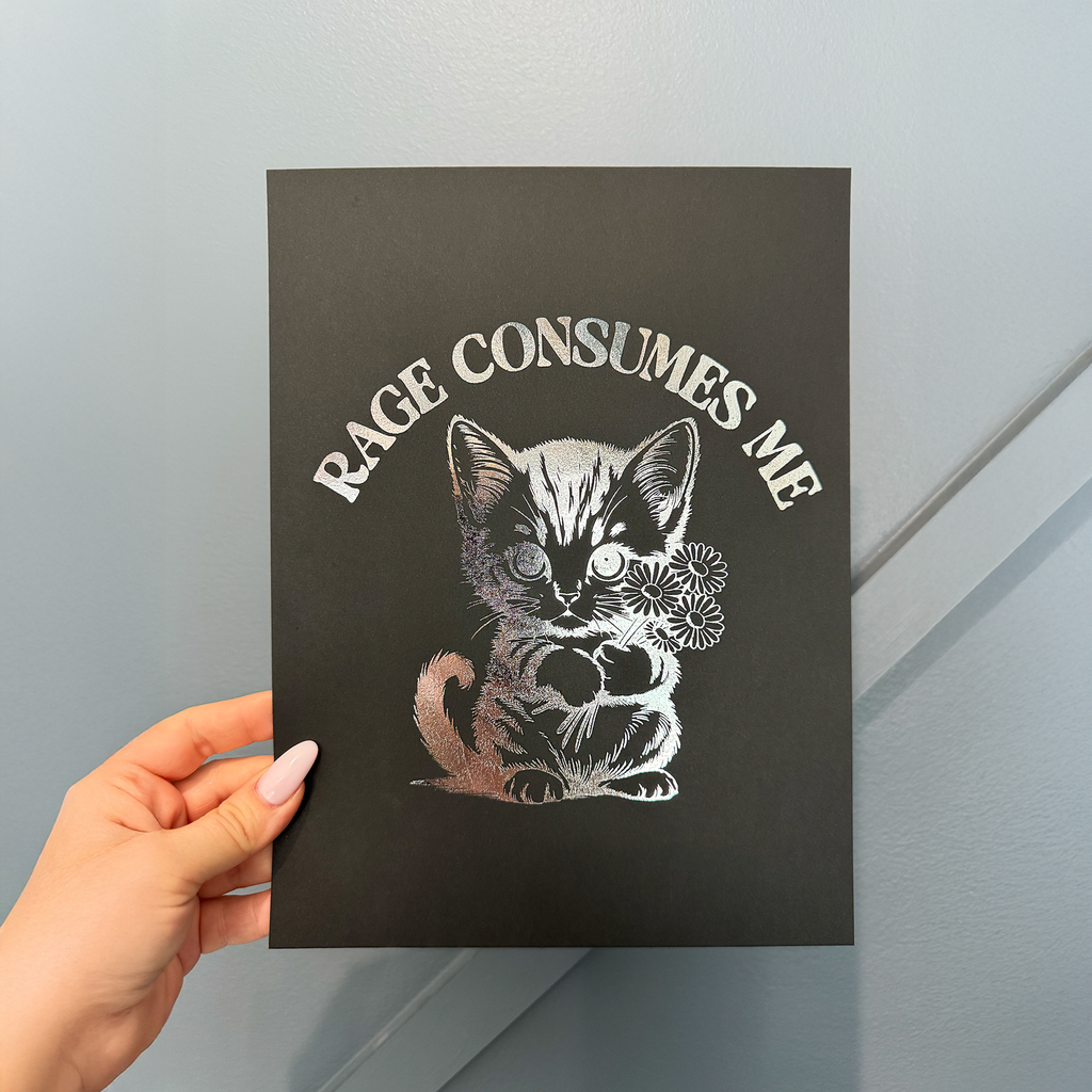 Rage Consumes Me - Handmade Foil Wall Art