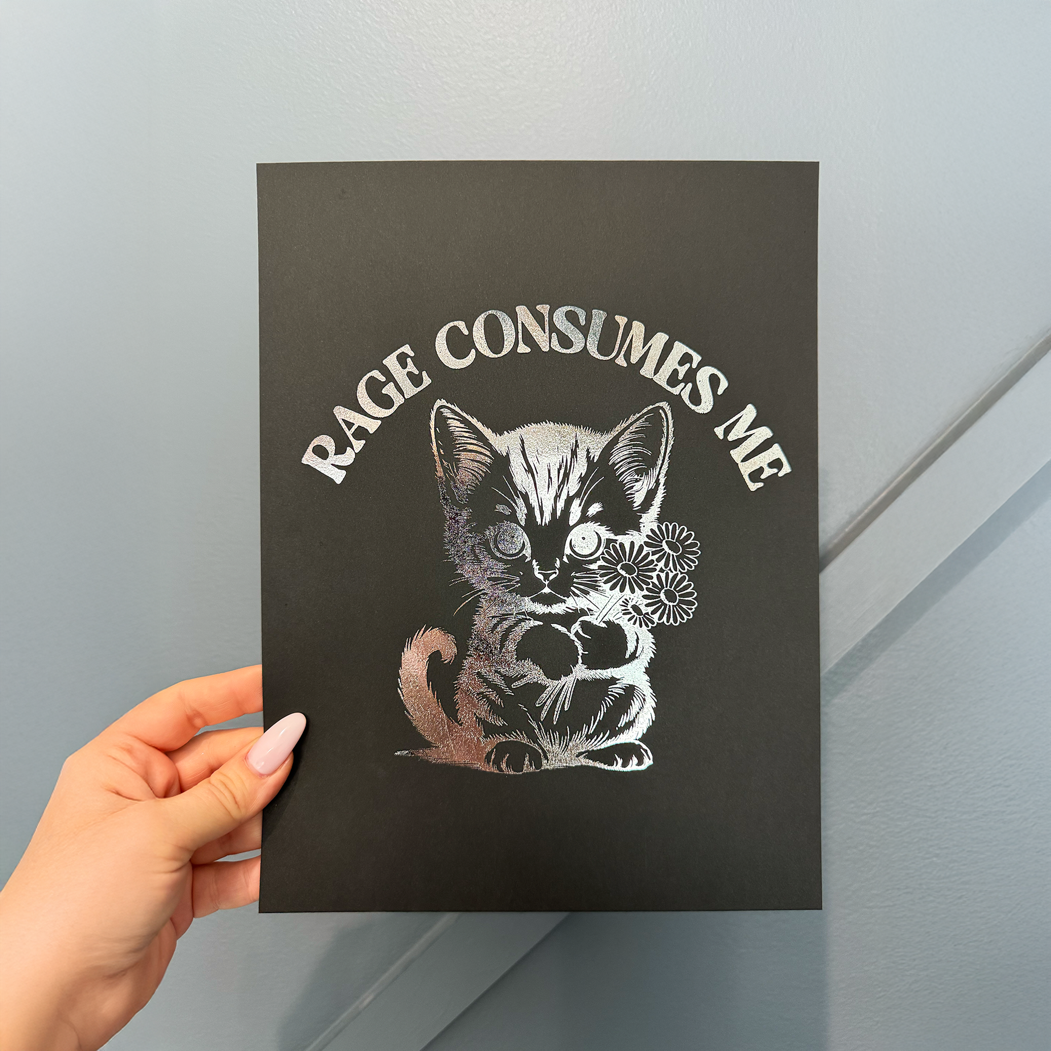 Rage Consumes Me - Handmade Foil Wall Art